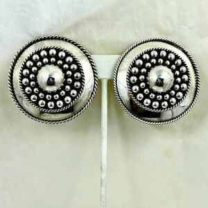 BRENDA SCHOENFELD Large Vintage Sterling Clip Earrings